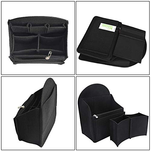Felt Backpack Organizer Insert for Rucksack Handbag Shoulder Bag (Black,Small)