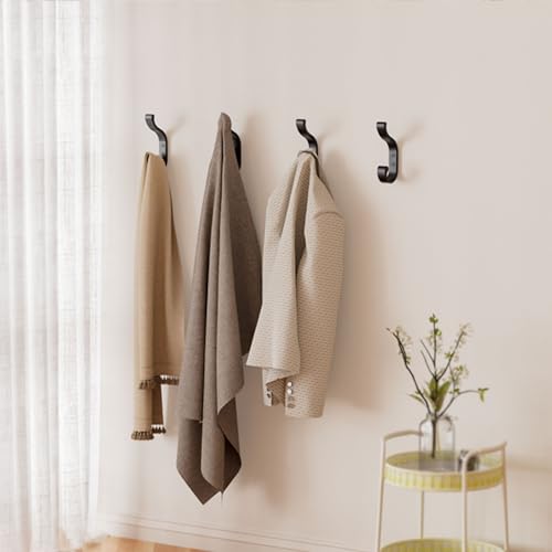 bussdis Coat Hanger Wall Mount 8-Pack - Wall Hooks for Hanging Heavy Duty | Large Coat Hangers Holds 30LB, Metal Screw-In Hooks for Door, Closet, Bathroom, Clothes, Purse, Bag, Jacket, Robe