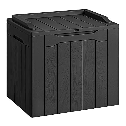 30 Gallon Resin Deck Box Waterproof Outdoor Storag... (Black | Polypropylene)