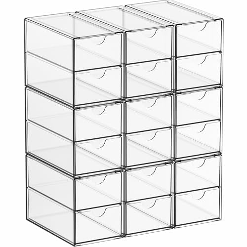 9 Pack Small Acrylic Drawers With 18 Drawers,Clear... (Clear | Acrylic)