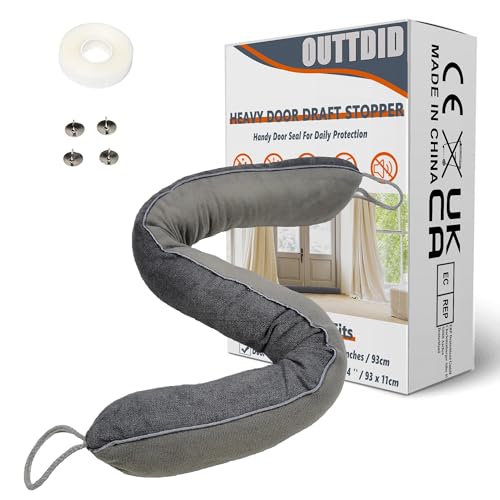 Door Draft Stopper 36 Inches Length x 4 Inches Wid... (Gray | Polyester)