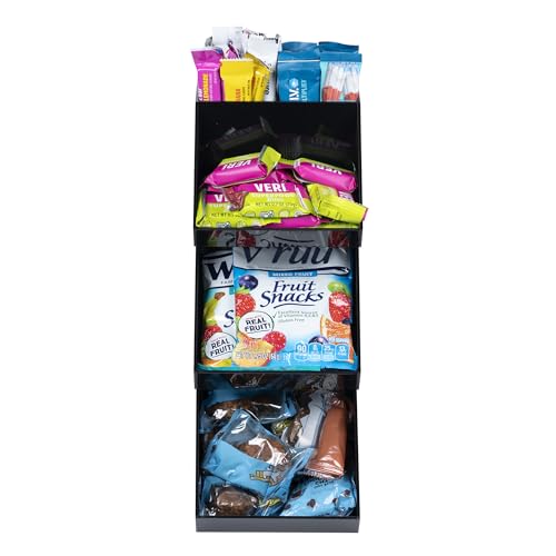 Inevibe Condiment Holder Station and Organizer, 3 Tier Compartments | Black Acrylic Caddy Storage Rack for Condiments, Sauce Packets, and Coffee Stand Display in Bar, Restaurant, Cafe, Home
