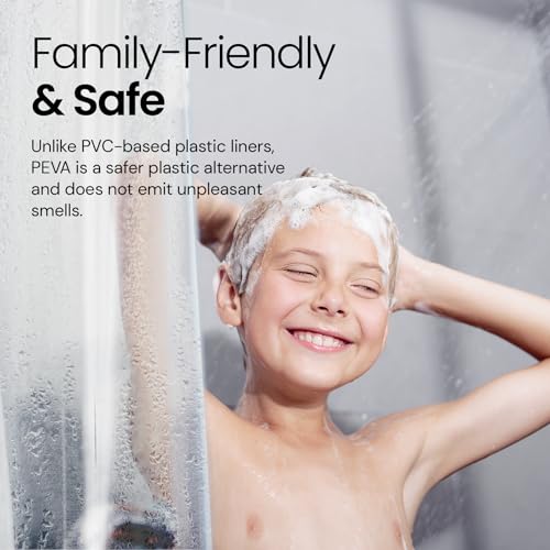 LiBa Shower Curtain PEVA 10G, 72x78 Inch Waterproof Clear
