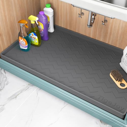 Under Sink Mats for Kitchen Waterproof 34" x 22",... (Dark Gray | Silicone)