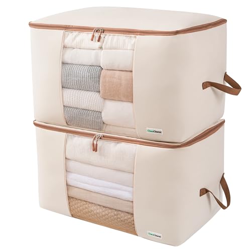 Canvas Storage Bags Designer Organizer for Comfort... (2 Count | Ivory | Canvas)