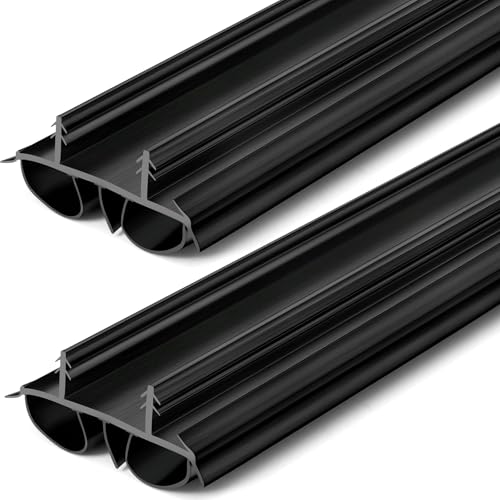 2 Pcs 36" Double Bubble Kerf Door Sweep 1-3/4" Wid... (2 Count | Black)