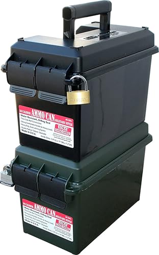 MTM AC50C-40 Ammo Can, 50-Caliber, Heavy-Duty Dual Latching System, Rugged Polypropylene Plastic, O-Ring Seal System, Water Resistant, Bulk Ammo Storage, USA Made, Black