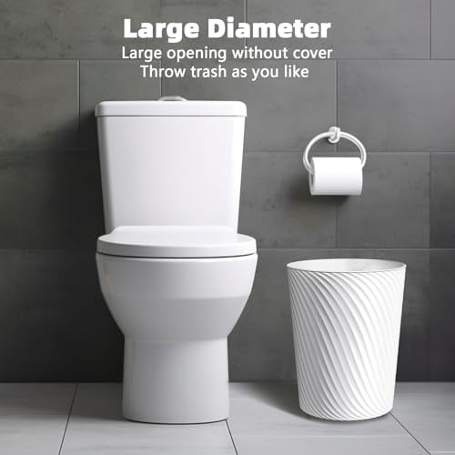 Small Trash Can 3 Pack 1.8 Gallons, Bathroom Trash Can & Garbage Can with 6 Trash Bags, Bedroom Trash Bin & Waste Basket for Office, Bedroom, Living Room, Kitchen, Compact Space