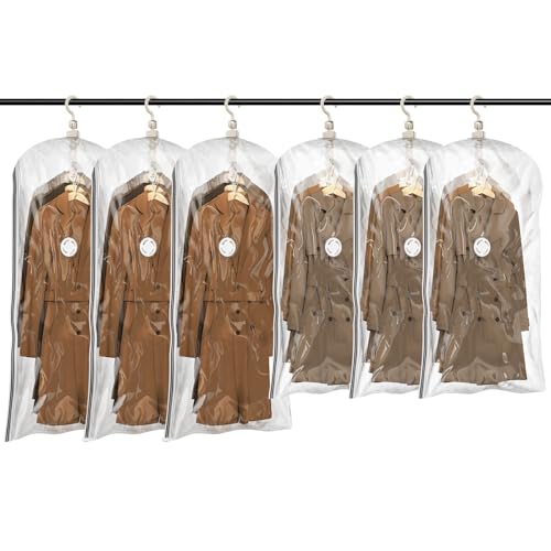 Hanging Vacuum Storage Bags Space Saver Bags, Vacu... (6 Count | Clear)