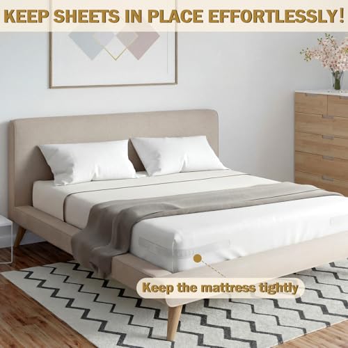 8 Pcs Replacement Strips for Bed Sheet Holder, Clear Bedsheet Replacement Straps Compatible with Most Bed Lock Sheet Holders