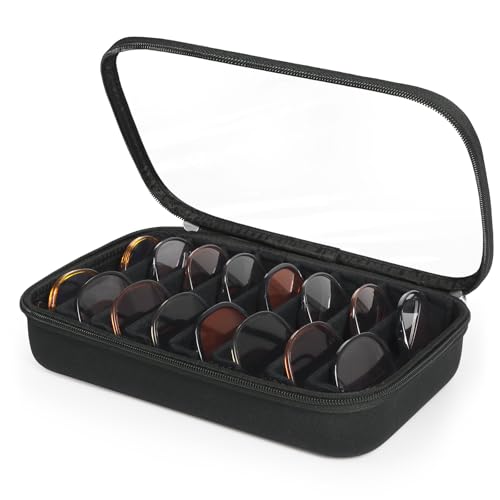 Sunglasses Organizer Case for Multiple Pairs, Eyeglasses Storage Box Hard Shell Travel Eyewear Case Zipper Men Women