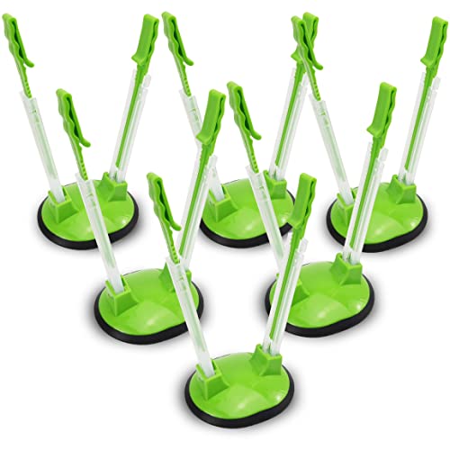 Ziplock Bag Holder Stand Adjustable For Plastic Fr... (6 Count | Green | Plastic)