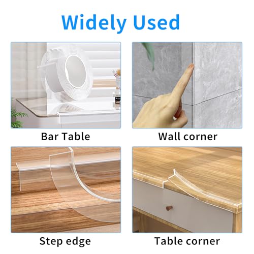 13.12 FT Edge Corner Protector Baby Proofing,Soft Clear Furniture Table Corner Guard & Edge Safety Cabinet Door Bumper,Crib Bumpers,Wall Protector(Width 2 in,Thickness 0.08 in)