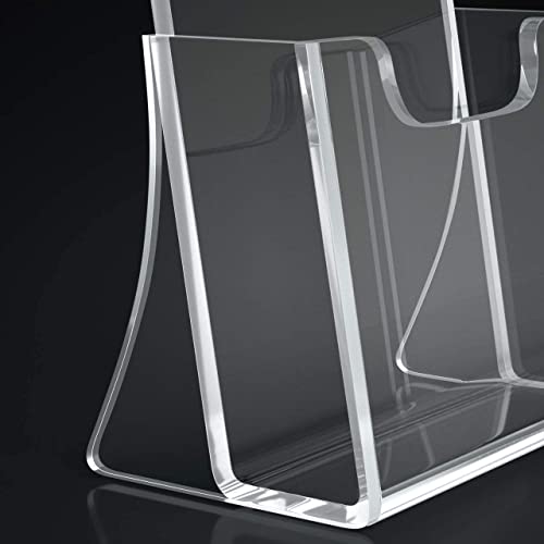 Brochure Holder 8.5 x 5.5 inches, Acrylic Flyer Holder with 2 Pack, Plastic Stands for Displaying Magazines, Pamphlets, Literature, Brochures, Booklets, Menu