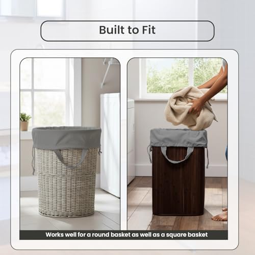 LFH Home Cotton Rich Canvas Large Laundry Bag with Handle, Heavy Duty Drawstring Closure Washable Laundry Bags, School Travel, Home, Hotel, College Dorm, Organizer Sack, Toys 20x30-Grey