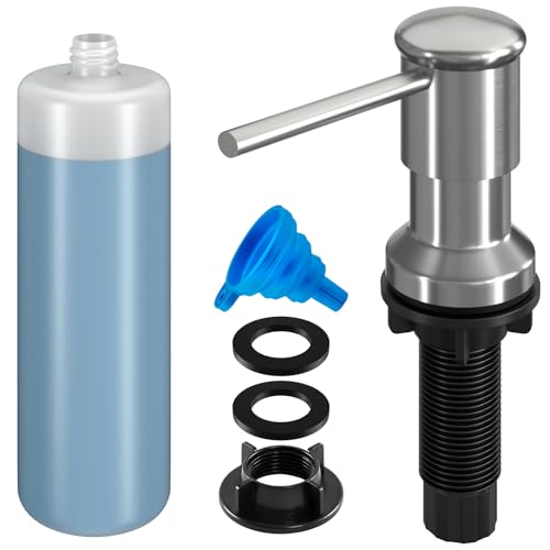 Dish Soap Dispenser, Kitchen Sink Soap Dispenser P... (4 Count | Brushed Nickel | Stainless Steel)