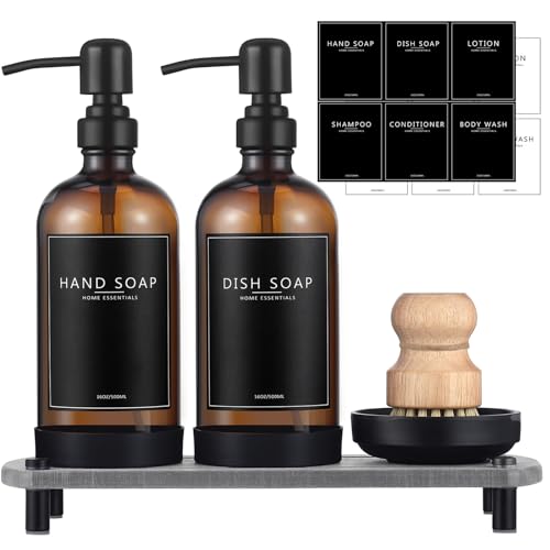 Kitchen Soap Dispenser Set with Instant Dry Tray,1... (Stainless Steel)