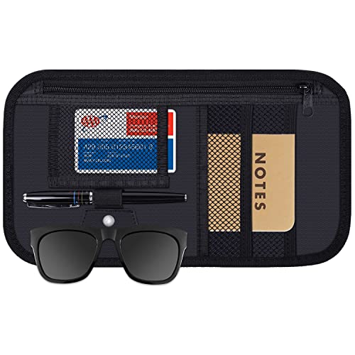 Car Sun Visor Organizer, Registration and Insuranc... (Black | oxford cloth)