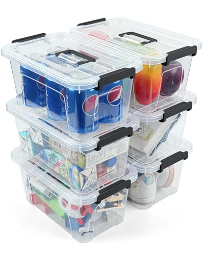 7Qt Clear Plastic Storage Bins with Lids,Transpare... (6 Count | Clear | Plastic)