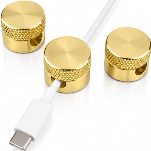 3PCS Premium Cord Holder for Nightstand, Computer... (Gold)