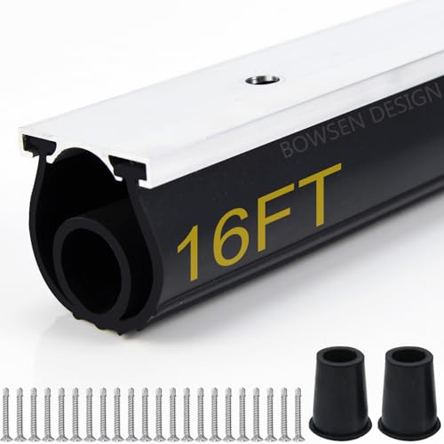 Heavy-Duty U+O Ring Universal Garage Door Bottom S... (Black)
