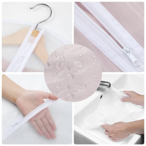 Clear Garment Bags for Hanging Clothes, Set of 12 Suit Bags Dust-Resistant Clothes Cover Bags PEVA Breathable Clothes Protectors with Full Zipper for Closet Storage, 24” x 40”/47”/55”