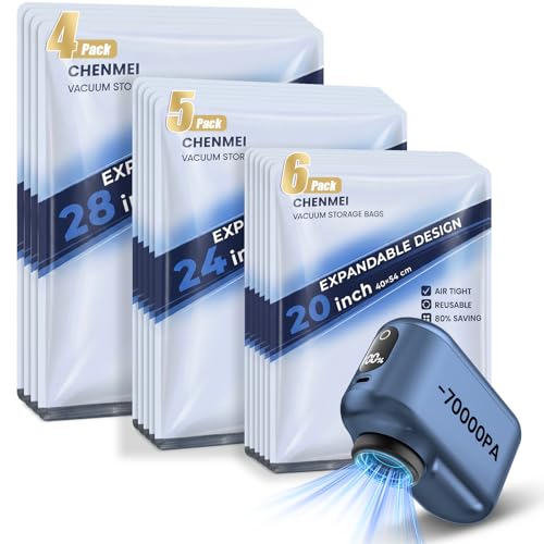 Vacuum Storage Bags for Travel with -70KPA Recharg... (Darkblue)