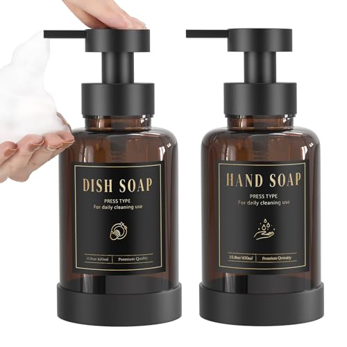 Luxspire Glass Foaming Soap Dispenser 15oz Hand So...