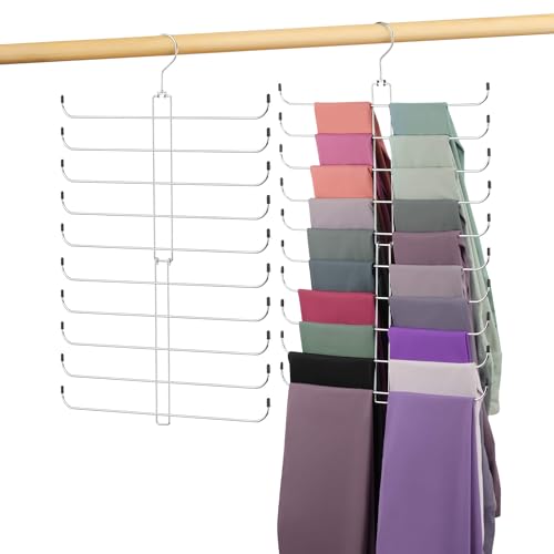 2 Pack Legging Hanger, Metal Hanging Legging Hange... (2 Count | Silver | Metal)