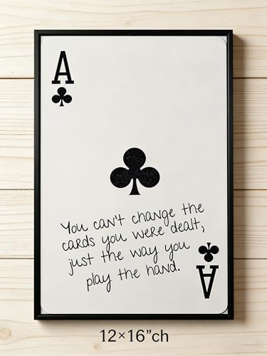 GEFQBBLD Funny Lucky Ace Poker Wall Art,Funky Mdern Canvas Black Art Prints Painting,Retro Minimalist Black and White Playing Card Posters,Trendy Aesthetic Preppy Wall Decor 8x10in Black Framed