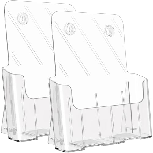 Acrylic Brochure Holder 8.5 x 11, 2 Pack Literatur... (clear | Acrylic)