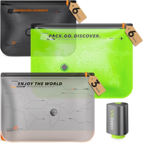 Color-Coded Vacuum Bags for Travel with Cordless P... (15 Count)