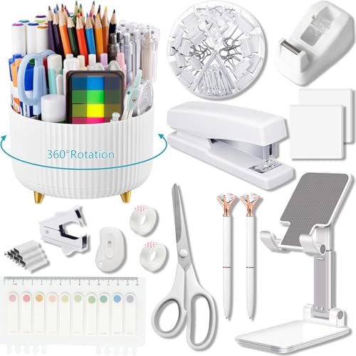 Office Supplies, White Desk Accessories,Desk Organ... (Plastic)