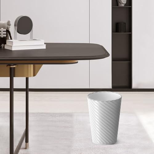 Lysam Bathroom Trash Can 3 Pack, 1.8 Gallon Small Trash Can with Trash Bags | Garbage Can for Bedroom Living Room, Open-Top|Sturdy Bin Indoor, Round Waste Basket for Office|Studio, Compact Spaces (White)