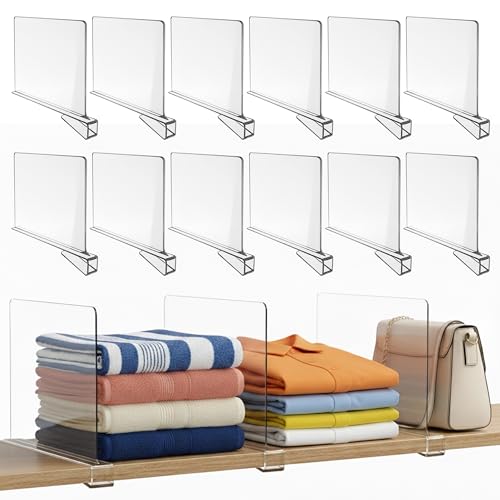 Acrylic Shelf Dividers for Closet Organization, Cl...