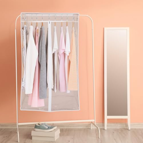 Youyole 2 Pcs Clear Garment Bags for Hanging Clothes 35'' Hanging Garment Bags Suit Cover Bags Well Sealed Garment Rack Cover for Suit Coat Dress Closet Rack (Rack Not Included)