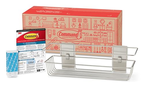 Shower Caddy, 1 Caddy, 4 Large Strips (Satin Nickel | Metal)