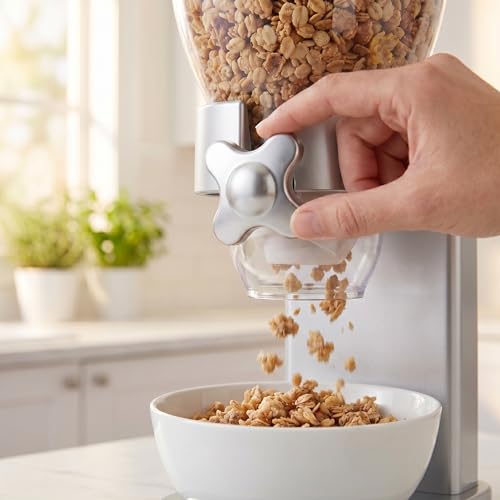 Zevro /GAT202 Indispensable Dry Food Dispenser, Dual Control, Silver