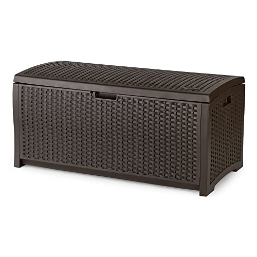 Outdoor Storage Box - 73 Gallon Mocha Brown Deck B... (Mocha Brown | Poly Resin)