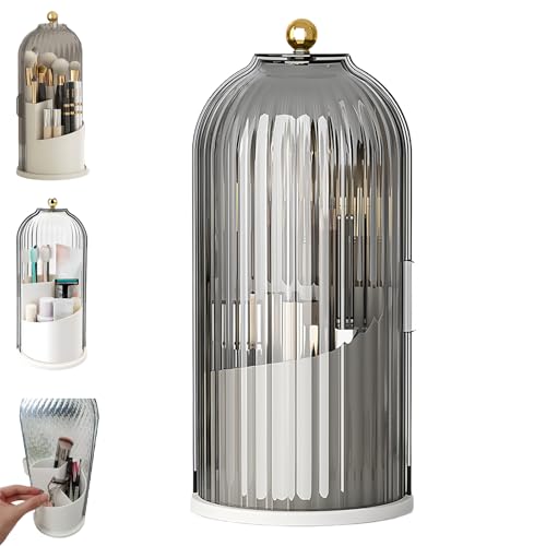 Concealed Toothbrush Holder, Rotating Bathroom Organizer Countertop | Toothbrush and Toothpaste Holders with Cover, Waterproof and Dustproof, 360° Rotating Base, for Bathroom Countertop