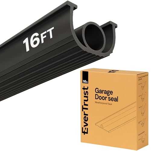 16Ft/5M Garage Door Bottom Seal Rubber with T-Ends... (Black | Rubber)