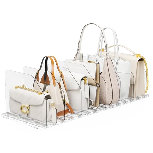 Bag & Purse Organizer for Closet, 2 Sets Adjustabl... (Transparent | Plastic)