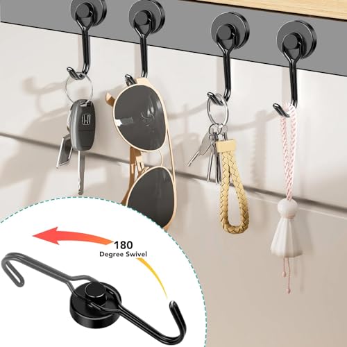 DIYMAG Magnetic Hooks,120LBS Heavy Duty 8 Pack 2026 Cruise Ship Essentials | Strong Magnets hook for Hanging Refrigerator Home Kitchen Office Grills Classroom