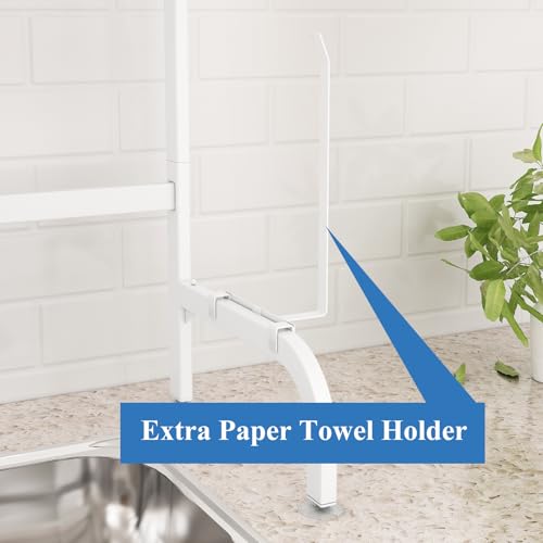 Over The Sink Dish Drying Rack, Adjustable (25.5 t... (White | Metal)