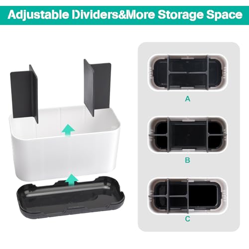 Toothbrush Holders for Bathrooms, Electric Toothbrush and Toothpaste Holder with Adjustable Dividers and Drainage, Kids Toothbrush Organizer for Bathroom Countertop