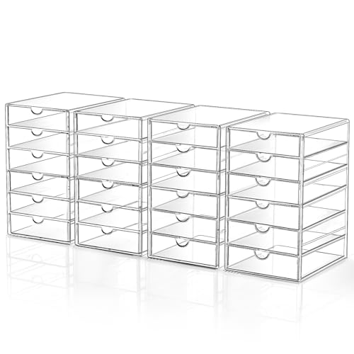 Acrylic Makeup Drawer Storage Organizer with 24 Dr... (Transparent | Acrylic)