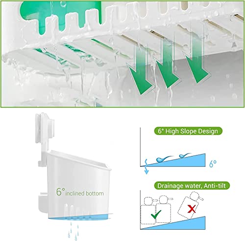 Suction Cup Shower Caddy - No Drilling Removable S... (White | ABS Plastic)