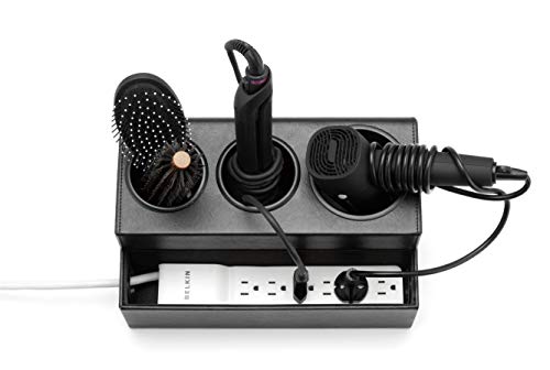 Hair Dryer Holder Hair Tool and Styling Organizer, Bathroom Countertop Blow Dryer Organizer, Vanity Storage Stand for Accessories, Makeup, Toiletries (Black) – MK154C