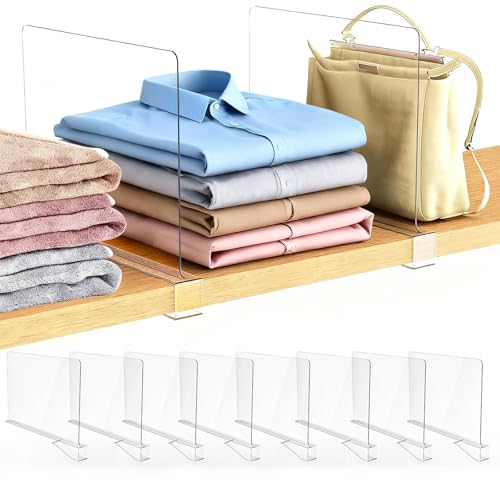 8 Pack Closet Shelf Dividers Purse Handbag Organiz...