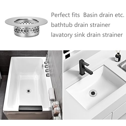 Bathroom Sink Strainer, Bathtub Lavatory Sink Drain Strainer Hair Catcher for Laundry, Mop Pool, Utility, Slop, RV Sink。Fit Hole Size from1.4~1.5",3 Pack(Product SIZE1.3inch)